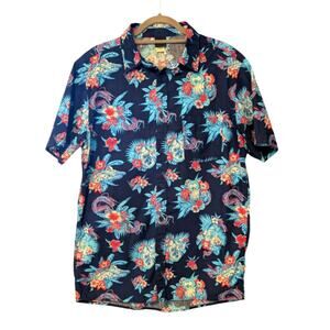 Star Wars Disney Men R2-D2 & Millennium Falcon Pulled Cords Woven Button-Up Med